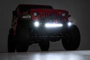 Jeep Wrangler Front Winch Bumper - Rough Country - Tubular - '07-'10 Jeep Wrangler Front Winch Bumper - Rough Country - Tubular - '07-'10